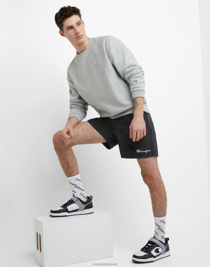 Champion nylon opvarmningsshorts med mesh-foring script-logo 6 V6J66422 sort
