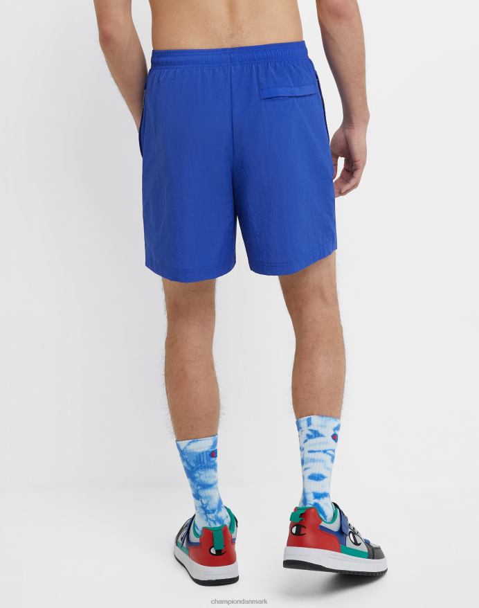 Champion nylon opvarmningsshorts med mesh-foring script-logo 6 V6J66423 dyb blændende blå