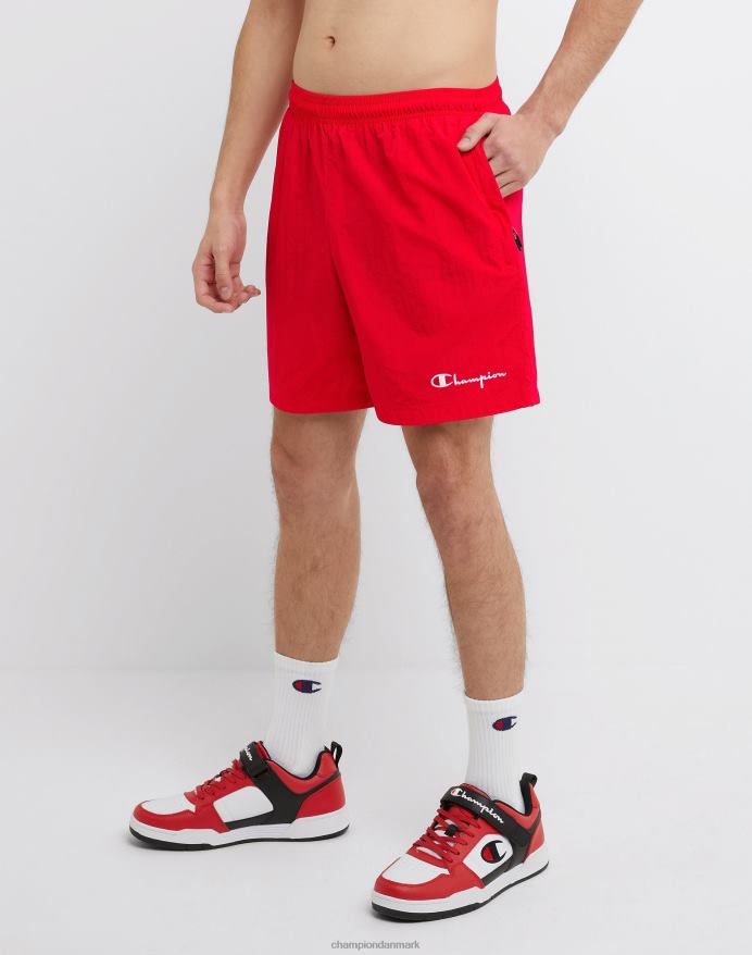 Champion nylon opvarmningsshorts med mesh-foring script-logo 6 V6J66425 rød