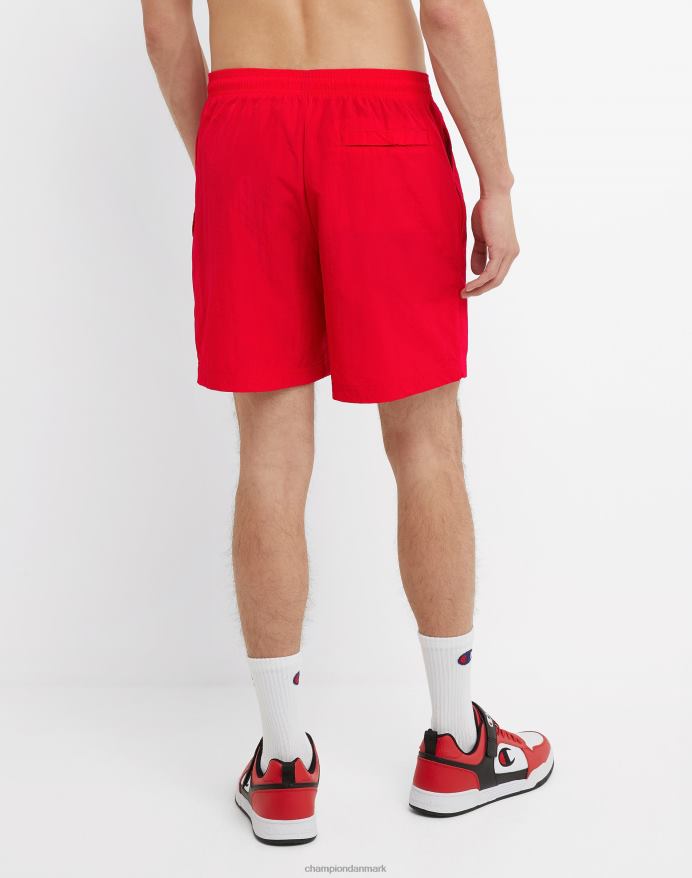 Champion nylon opvarmningsshorts med mesh-foring script-logo 6 V6J66425 rød