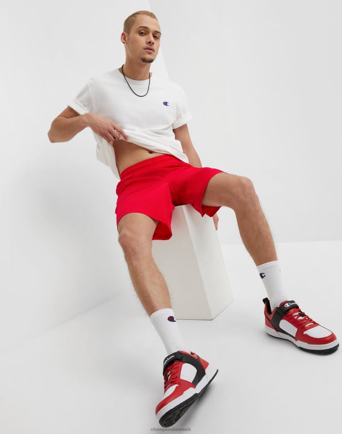 Champion nylon opvarmningsshorts med mesh-foring script-logo 6 V6J66425 rød