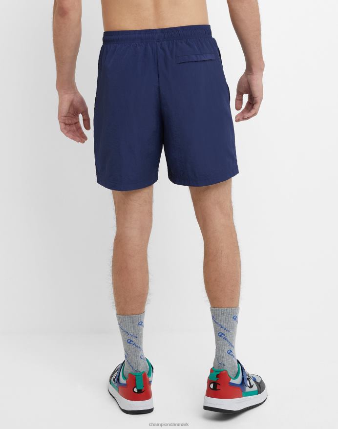 Champion nylon opvarmningsshorts med mesh-foring script-logo 6 V6J66426 atletisk flåde