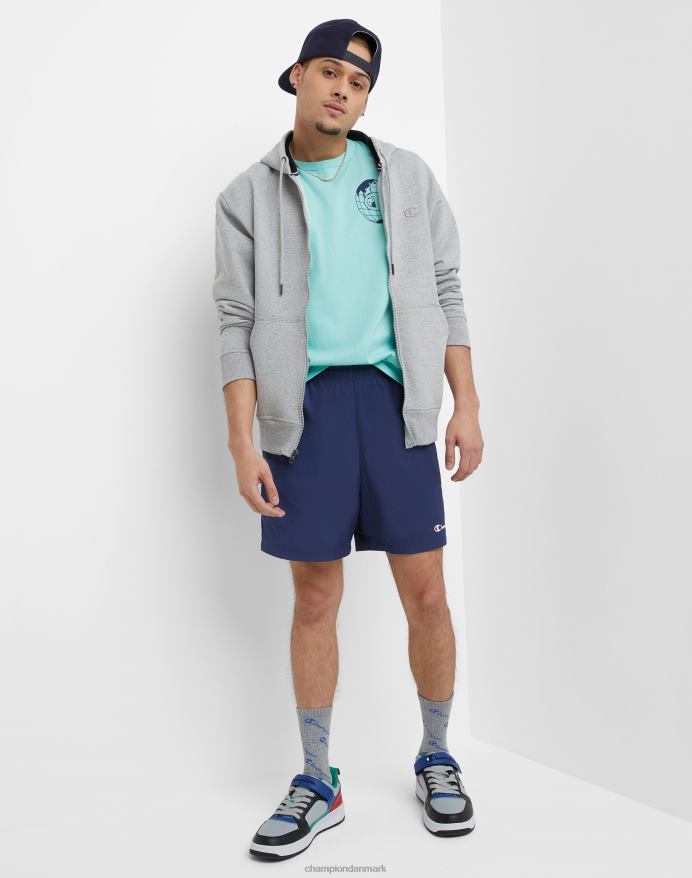 Champion nylon opvarmningsshorts med mesh-foring script-logo 6 V6J66426 atletisk flåde