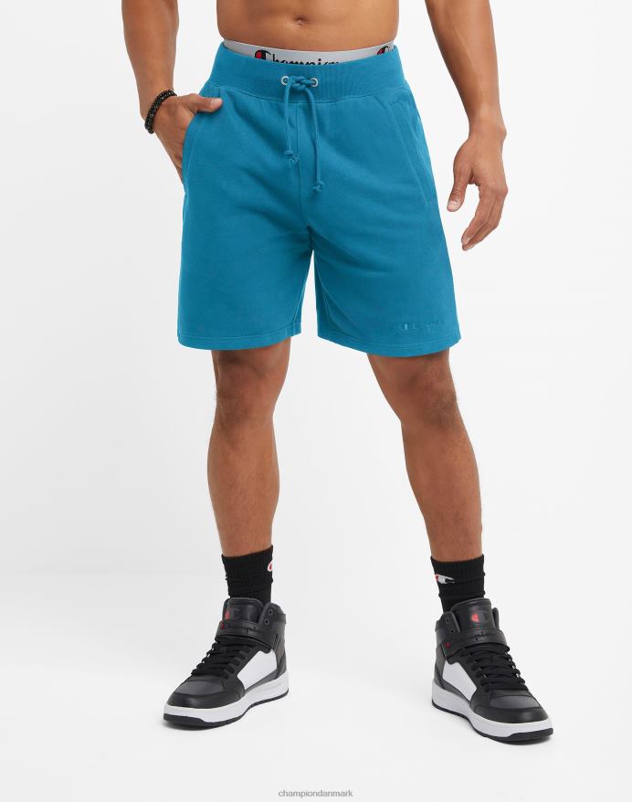 Champion omvendt vævet franske frottéshorts script logo 8 V6J66360 rockin blågrøn