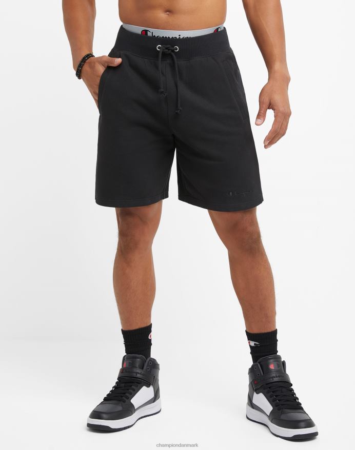 Champion omvendt vævet franske frottéshorts script logo 8 V6J66361 sort