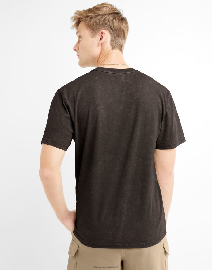 Champion acid wash t-shirt bølget logo V6J66536 syrevask sort