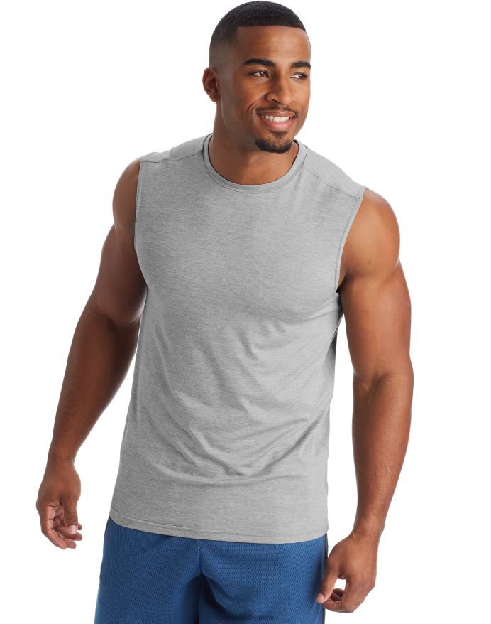 Champion c9 muskel tech t-shirt V6J66768 komfortgrå lyng