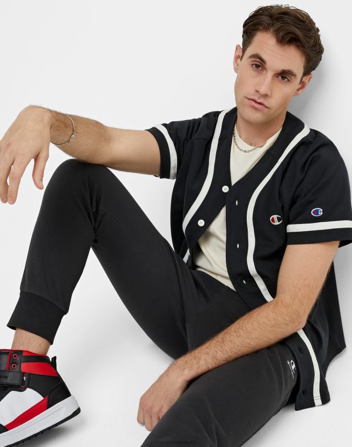 Champion flettet baseball jersey c patch V6J66641 sort