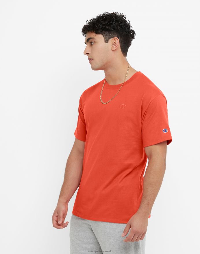 Champion klassisk T-shirt broderet c-logo V6J66572 solkarminrød