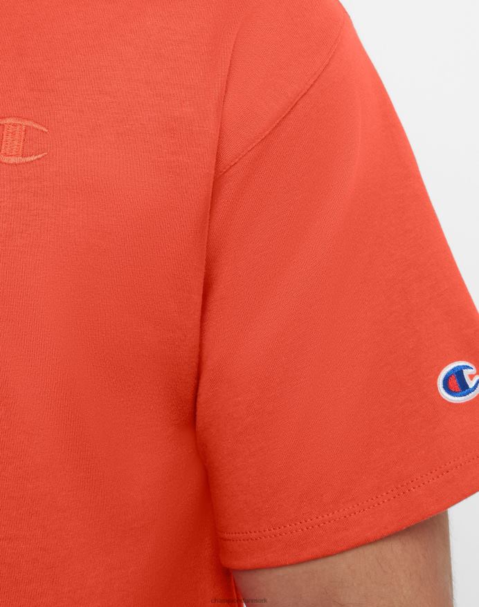 Champion klassisk T-shirt broderet c-logo V6J66572 solkarminrød