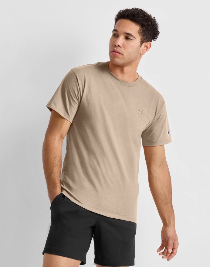 Champion klassisk T-shirt broderet c-logo V6J66574 land valnød