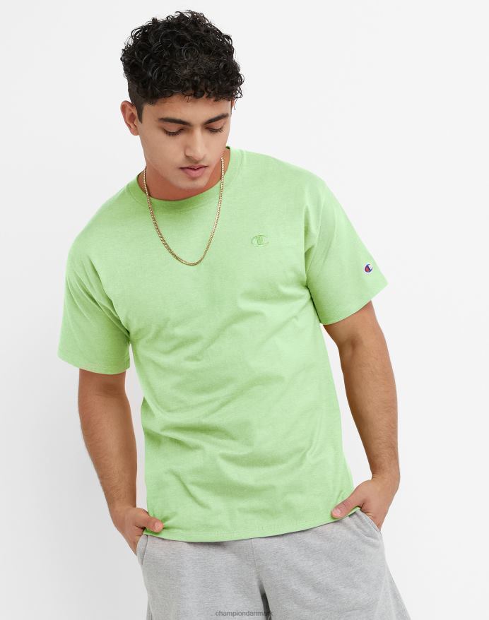 Champion klassisk T-shirt broderet c-logo V6J66575 sydende myntegrøn lyng