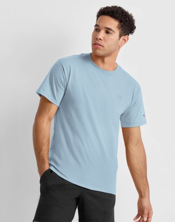 Champion klassisk T-shirt broderet c-logo V6J66576 forfine himmelblå