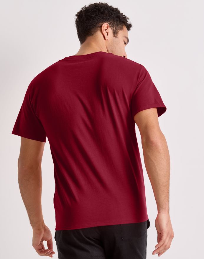 Champion klassisk T-shirt broderet c-logo V6J66577 tranebærtærte