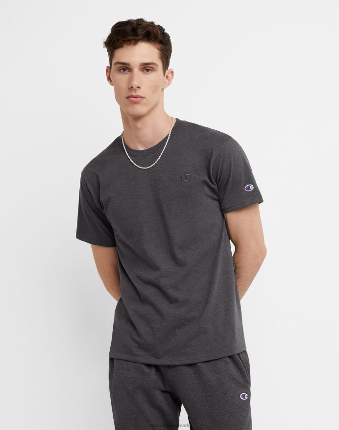 Champion klassisk T-shirt broderet c-logo V6J66582 granitlyng