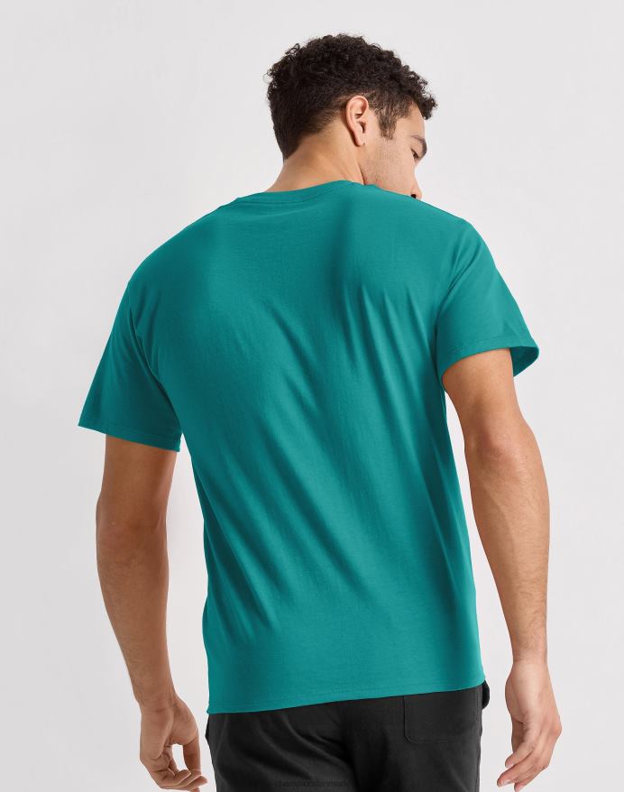 Champion klassisk T-shirt broderet c-logo V6J66583 jungle mynte