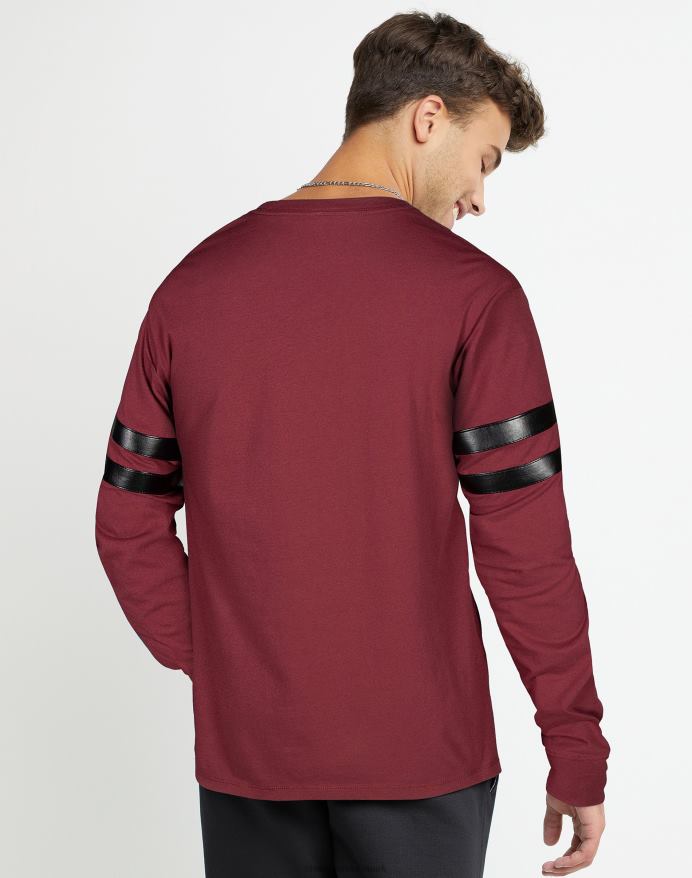 Champion klassisk grafisk langærmet t-shirt med høj densitet tonal aop c V6J66651 kardinal/sort