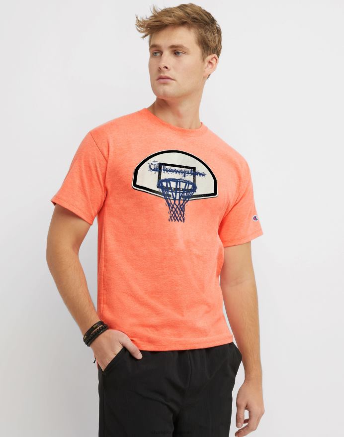 Champion klassisk grafisk t-shirt b-ball hoop V6J66592 rødglød lyng