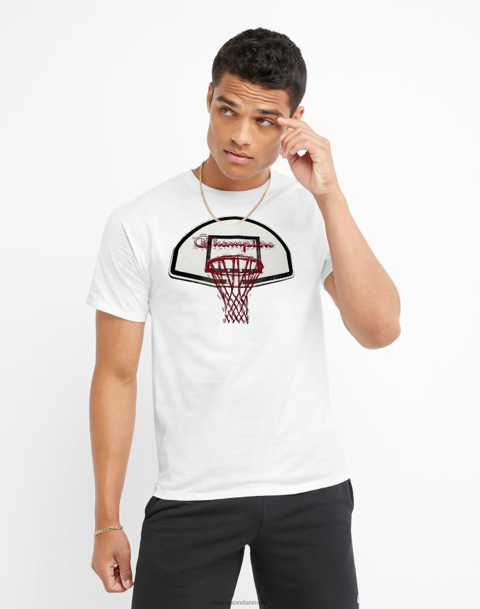 Champion klassisk grafisk t-shirt b-ball hoop V6J66593 hvid