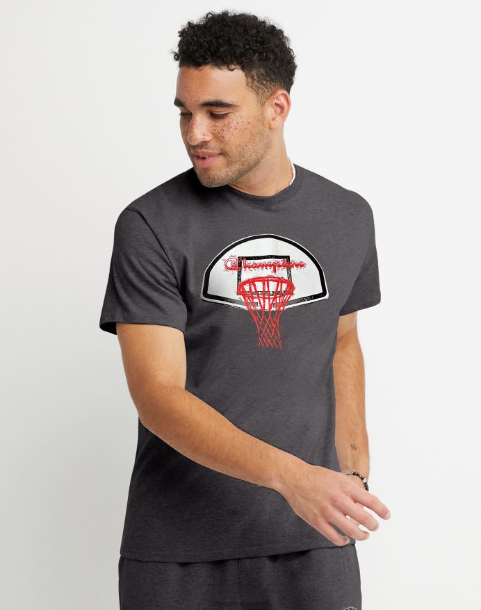Champion klassisk grafisk t-shirt b-ball hoop V6J66594 granitlyng