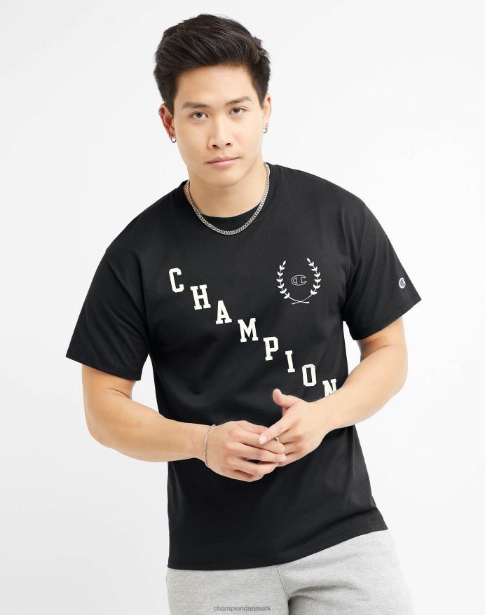 Champion klassisk grafisk t-shirt laurbær V6J66561 sort