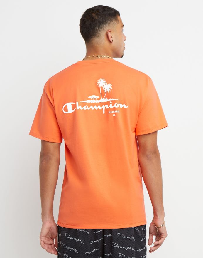 Champion klassisk grafisk t-shirt ufo palmetræ V6J66597 laser orange lyng