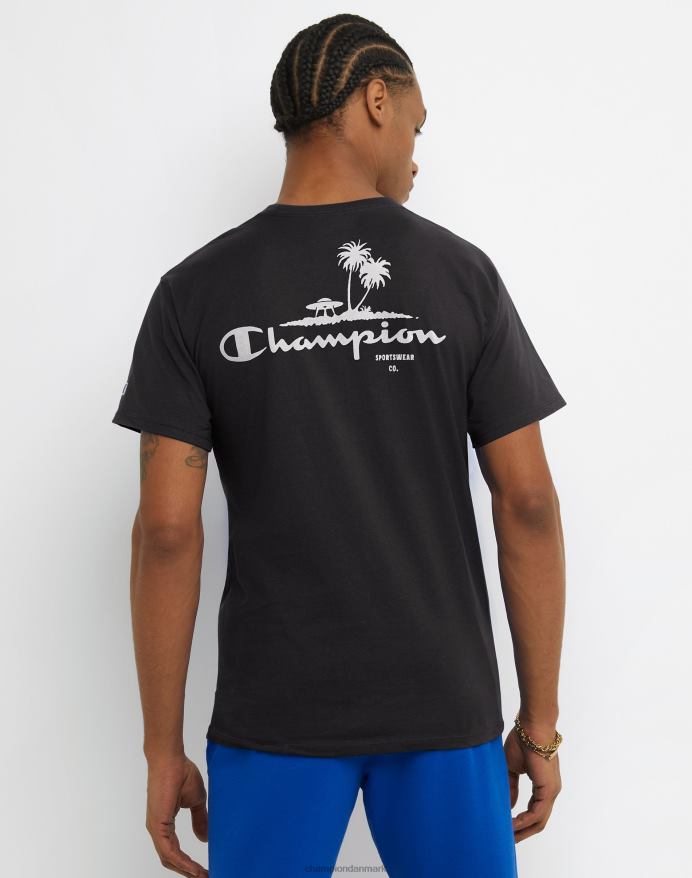 Champion klassisk grafisk t-shirt ufo palmetræ V6J66599 sort