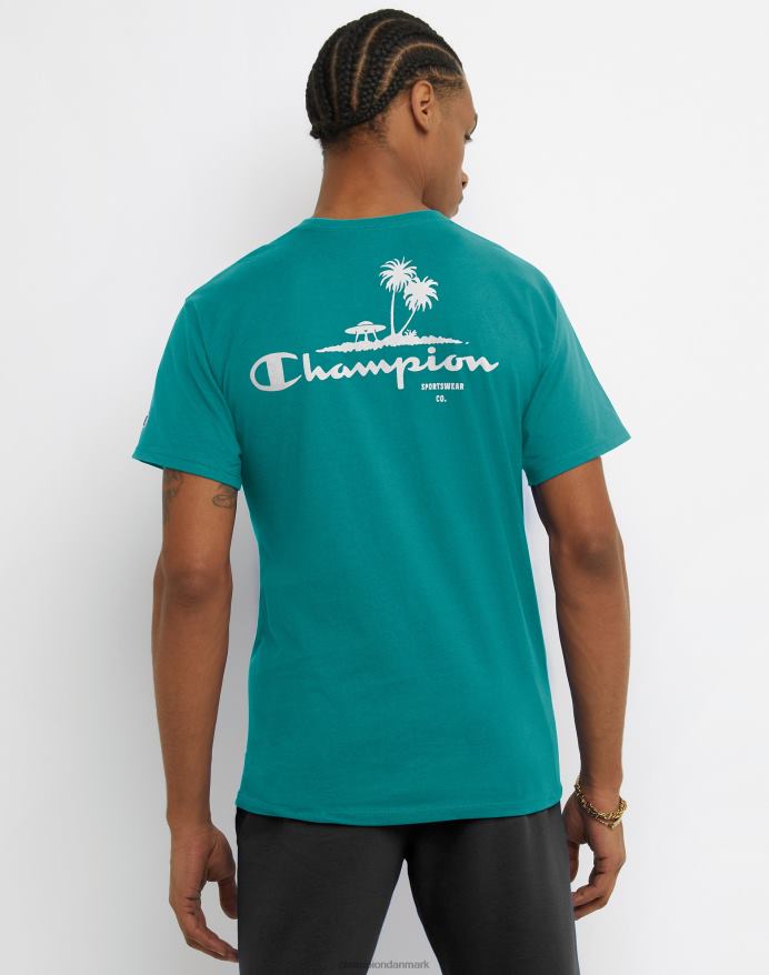 Champion klassisk grafisk t-shirt ufo palmetræ V6J66600 jungle mynte