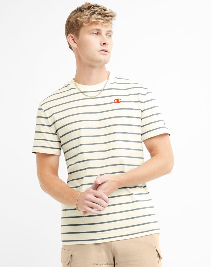 Champion klassisk stribet t-shirt V6J66646 kridhvid/kølig skifergrå