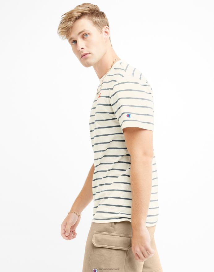 Champion klassisk stribet t-shirt V6J66646 kridhvid/kølig skifergrå