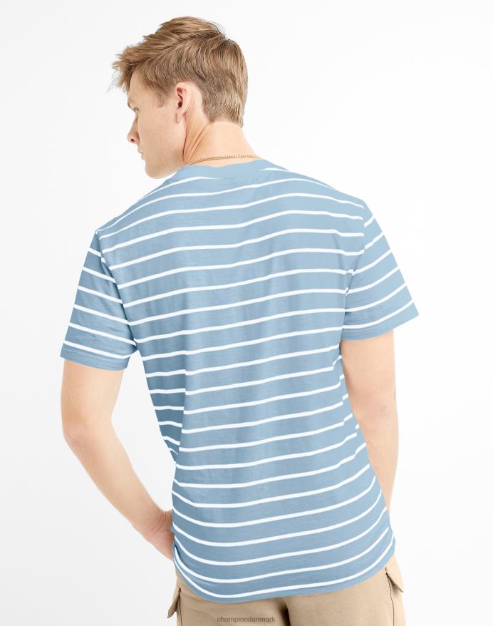 Champion klassisk stribet t-shirt V6J66649 forfine himmelblå/hvid