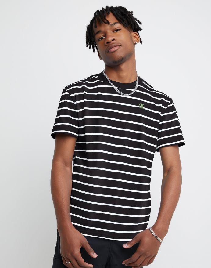 Champion klassisk stribet t-shirt V6J66650 sort hvid