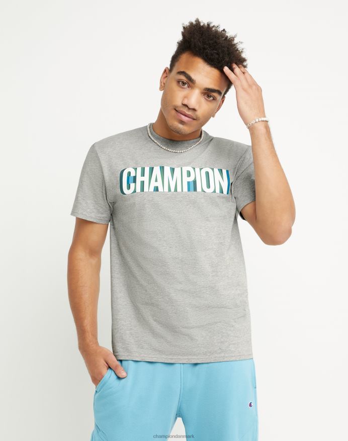 Champion klassisk t-shirt bloklogo V6J66655 oxford grå
