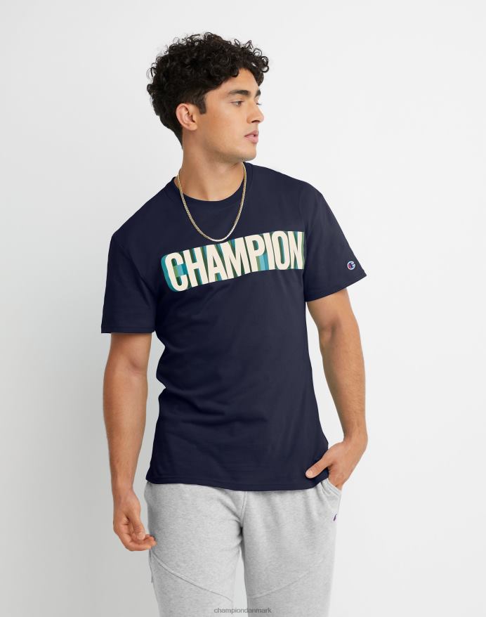 Champion klassisk t-shirt bloklogo V6J66657 atletisk flåde