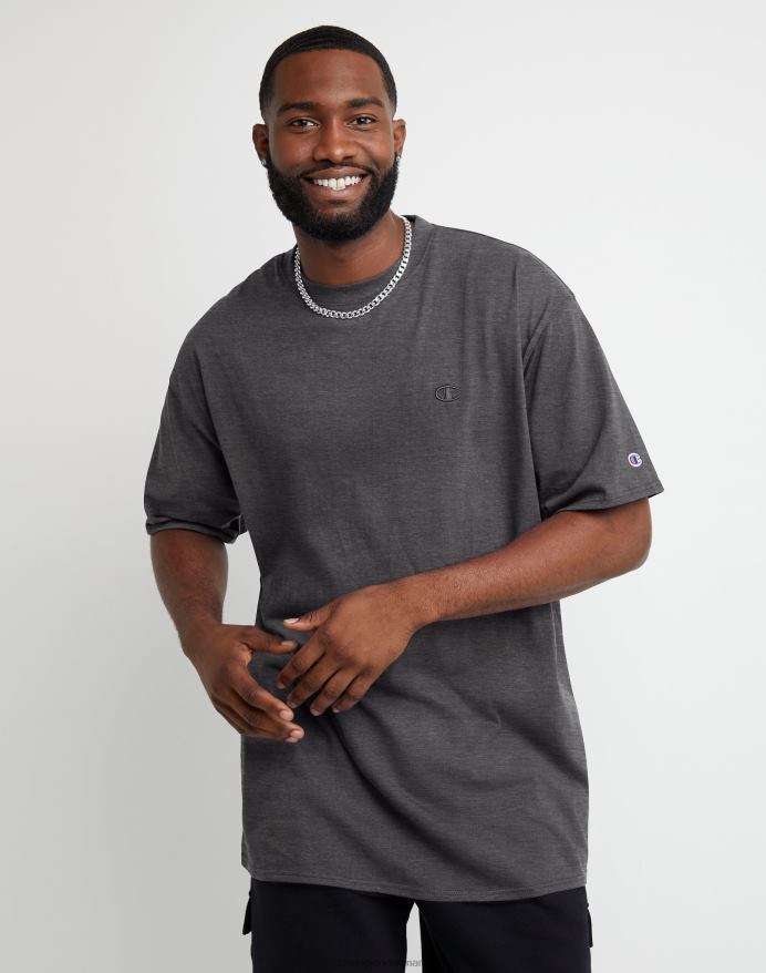 Champion klassisk t-shirt broderet c-logo (stor og høj) V6J66613 granitlyng