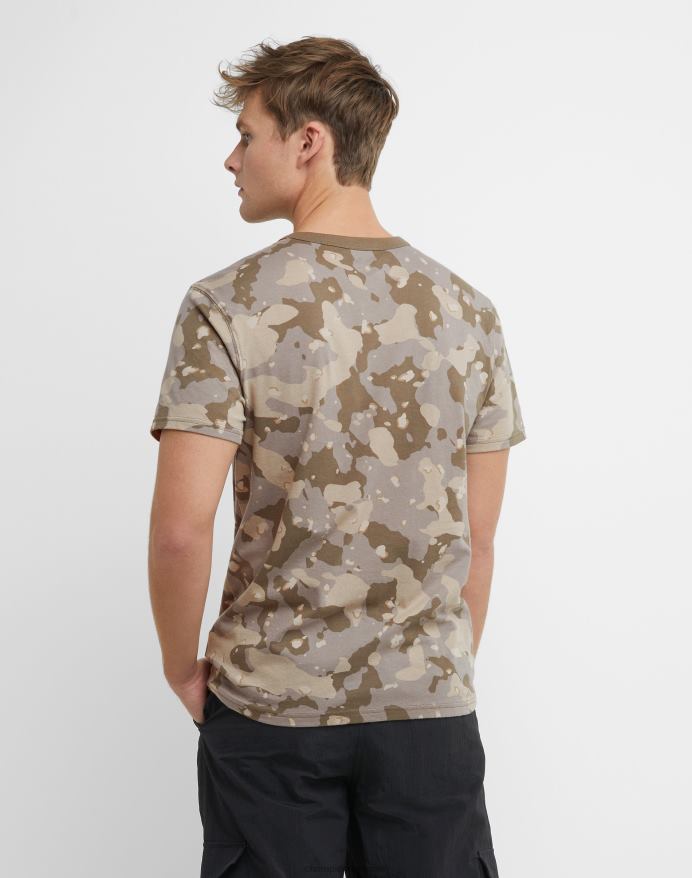 Champion klassisk t-shirt flydende camo over det hele trykt script logo V6J66609 camo rosin brun