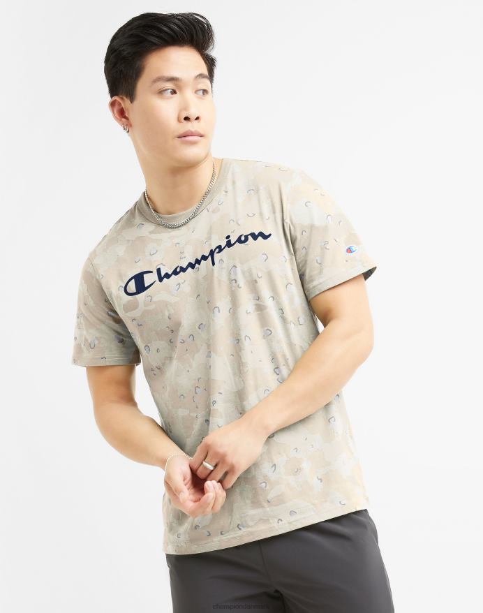 Champion klassisk t-shirt flydende camo over det hele trykt script logo V6J66610 cc camo naturlig