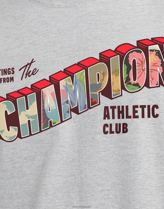 Champion klassisk t-shirt hilsen grafik V6J66601 oxford grå