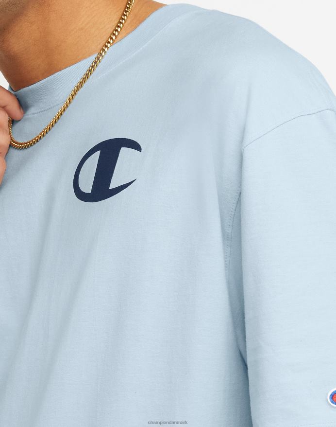 Champion klassisk t-shirt strandgrafik (stor og høj) V6J66565 forfine himmelblå