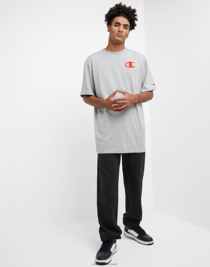 Champion klassisk t-shirt strandgrafik (stor og høj) V6J66566 oxford grå