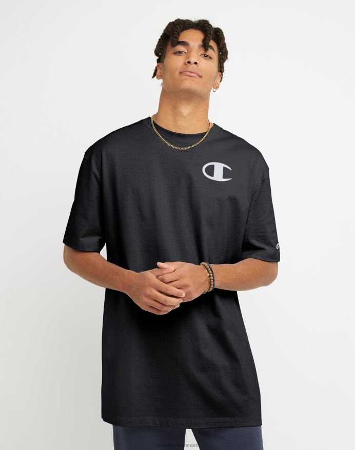 Champion klassisk t-shirt strandgrafik (stor og høj) V6J66567 sort