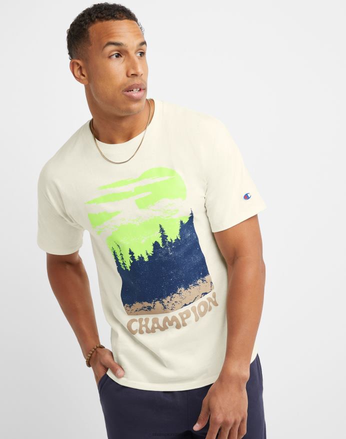 Champion klassisk tee bjerg grafik V6J66607 kridhvid