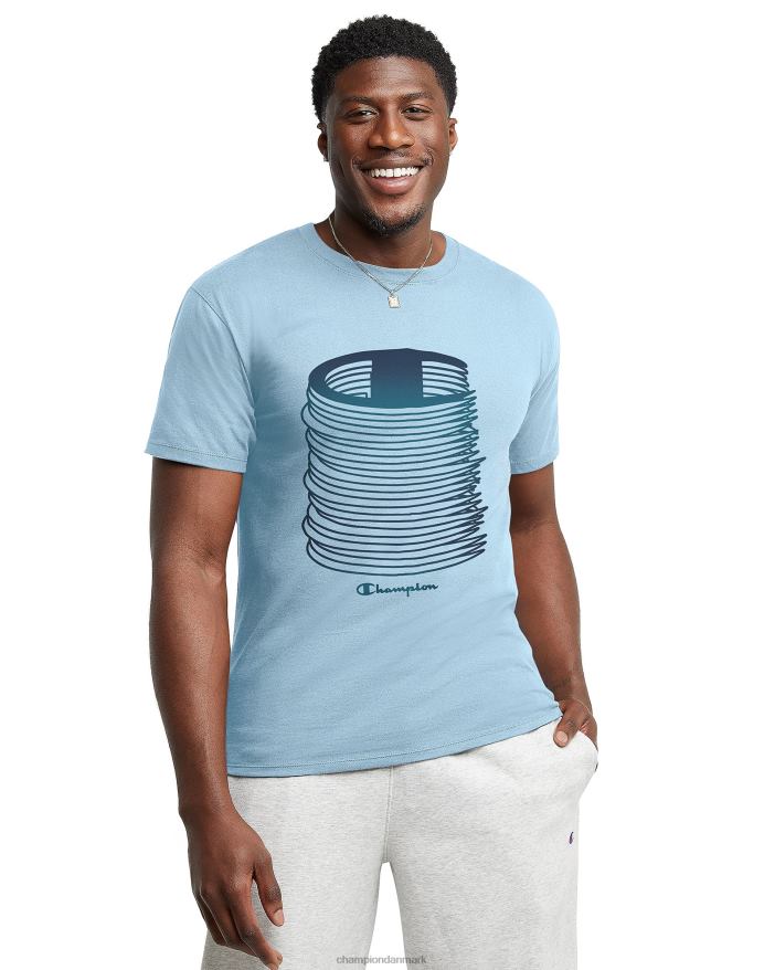 Champion klassiske grafiske t-shirts stablet c-logoer V6J66559 forfine himmelblå