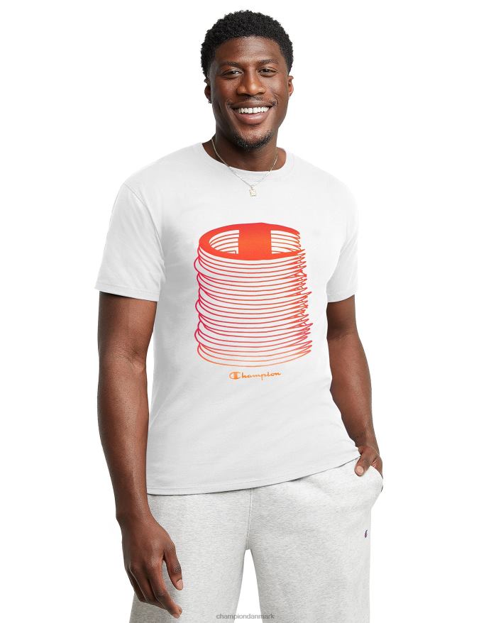 Champion klassiske grafiske t-shirts stablet c-logoer V6J66560 hvid