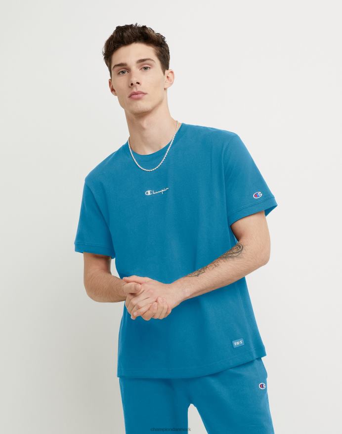 Champion mellemvægt T-shirt med omvendt vævning V6J66529 rockin blågrøn