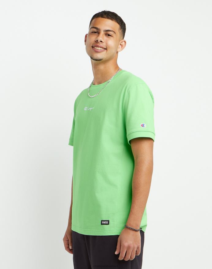Champion mellemvægt T-shirt med omvendt vævning V6J66531 glad forårsgrøn
