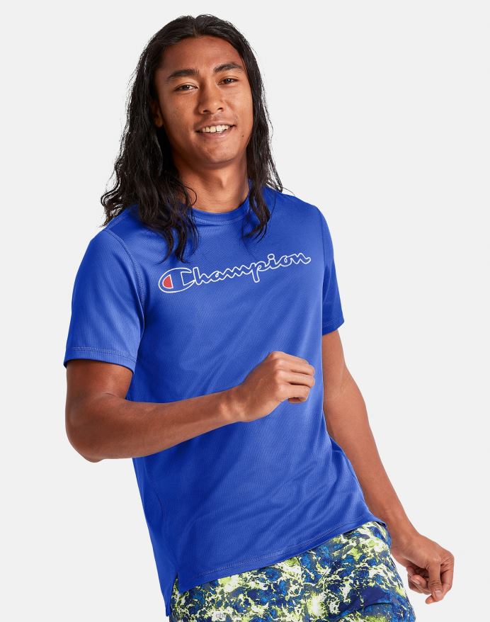 Champion mvp t-shirt klassisk script V6J66548 flyve blå