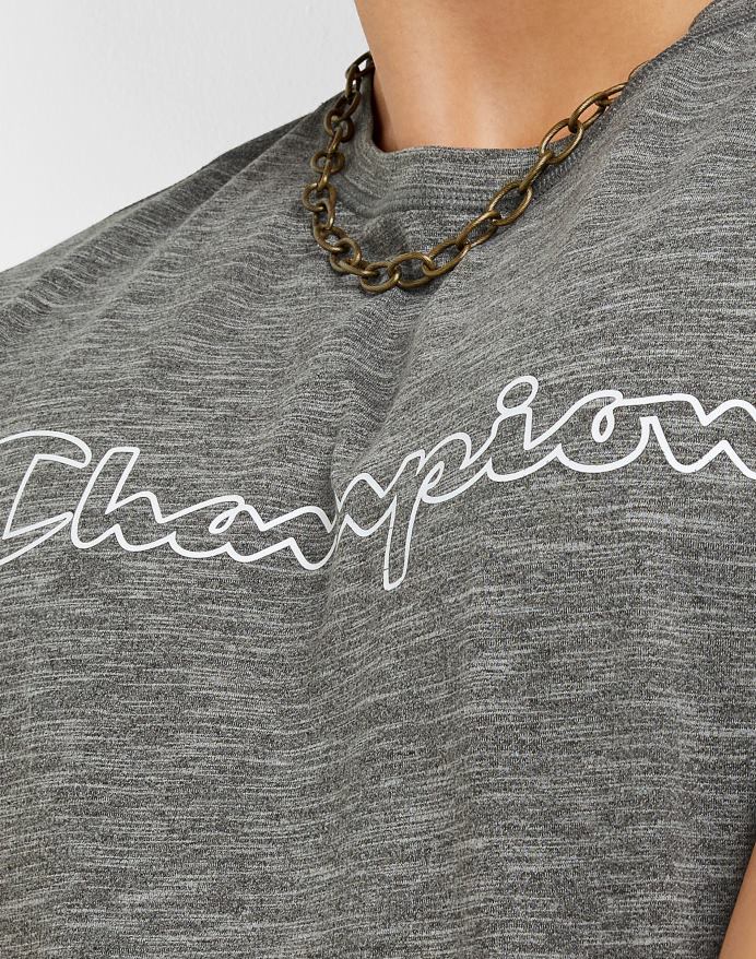 Champion mvp t-shirt klassisk script V6J66549 jernbane grå lyng