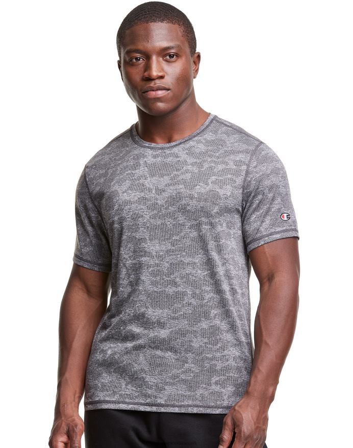 Champion mvp tee camo jacquard V6J66542 jernbane grå lyng