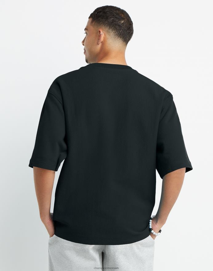 Champion omvendt vævet fransk frotté kortærmet crew script logo V6J66554 sort